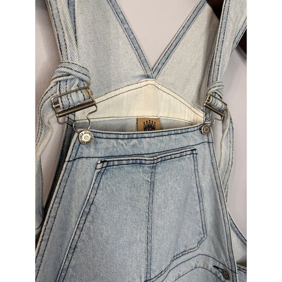 Vintage JNCO Jeans Denim Overalls Baggy Shorts Mens L 90s Skater Rave Streetwear - Picture 5 of 8